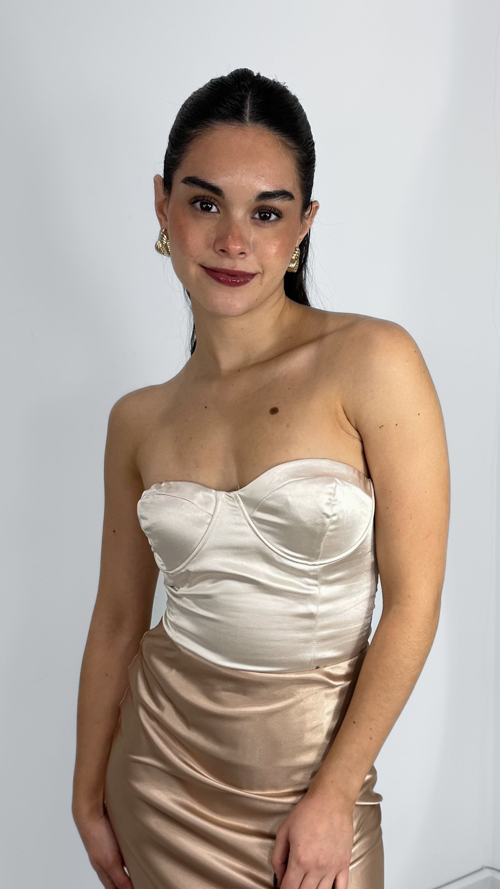 BODYSUIT CORSET SATINADO CHAMPAGNE
