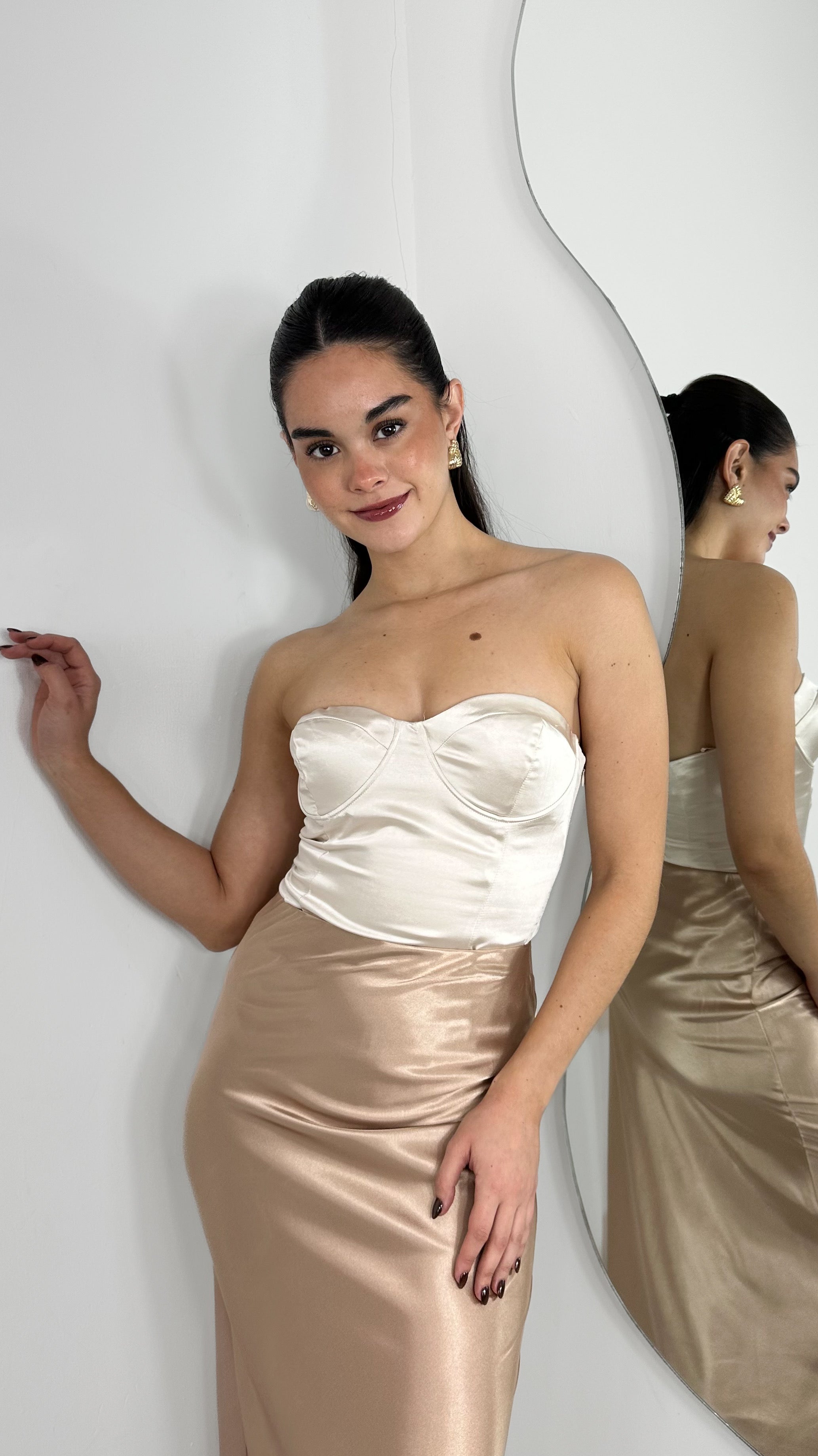 BODYSUIT CORSET SATINADO CHAMPAGNE