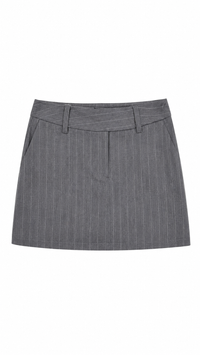 GREY STRIPPED SKIRT  (SET)