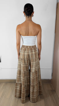 PANTALÓN DE CUADROS CAMEL