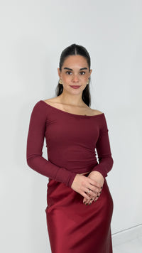 BLUSA TOP OFF SHOULDER BURGUNDY