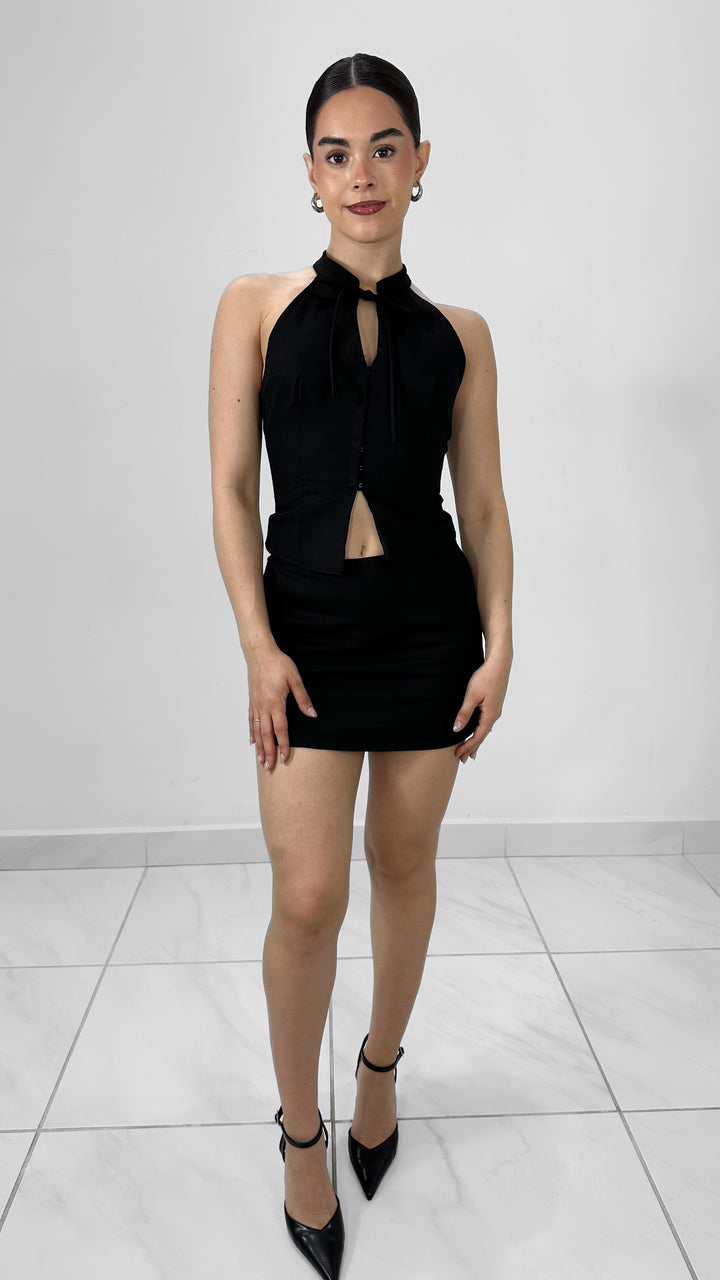 FALDA SHORT LOW WAIST NEGRO