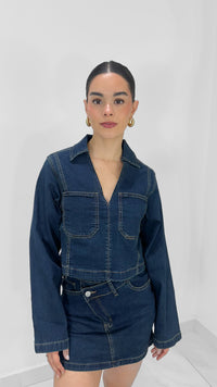 CAMISA DENIM CORTA