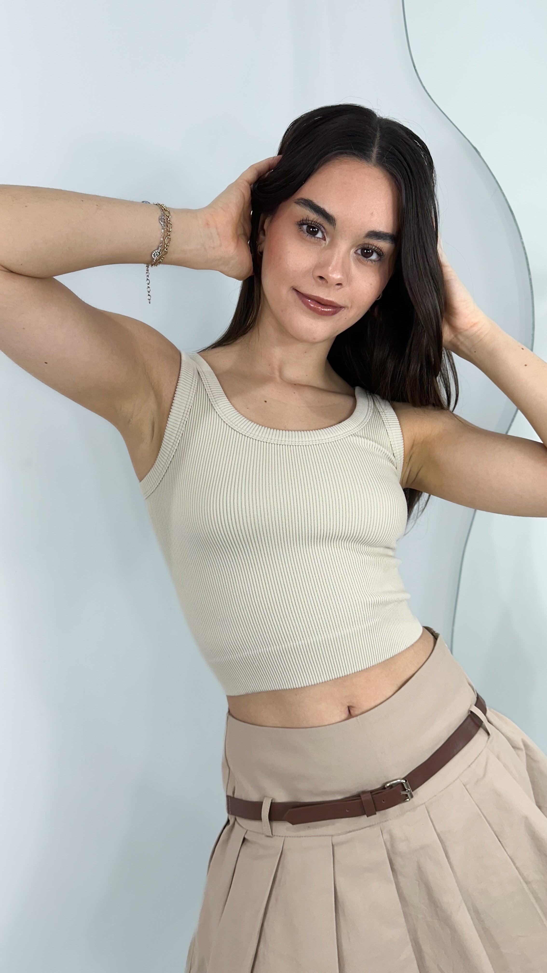 BLUSA TIRANTE GRUESO SAND BEIGE