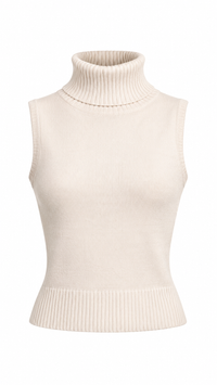 BLUSA CUELLO ALTO DE PUNTO IVORY