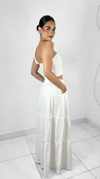 MAXI FALDA DE LINO BLANCA