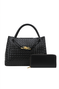 BOLSO GRANDE NEGRO CON DETALLE DORADO