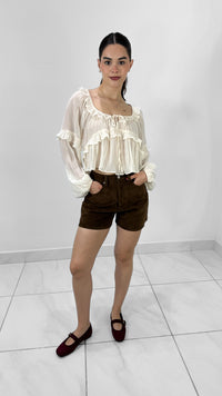 BLUSA BOHO CON OLANES BLANCA