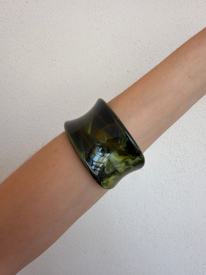 PULSERA TIPO MÁRMOL VERDE OLIVO