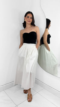 MAXI FALDA FRESH SUMMER TIRO ALTO BLANCO