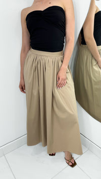 MAXI FALDA FRESH SUMMER LISA TIRO ALTO KHAKI