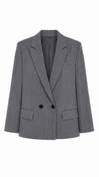 OVERSIZED BLAZER STRIPPED GREY (SET)
