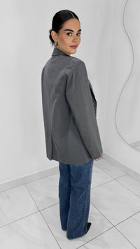 BLAZER MANGA LARGA CON BOTONES GRIS