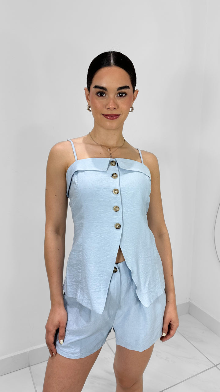 CONJUNTO TOP Y SHORT ICY BLUE