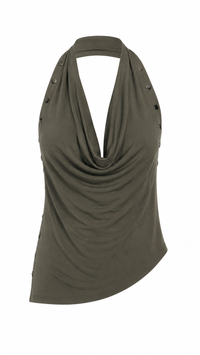 TOP OLIVE HALTER