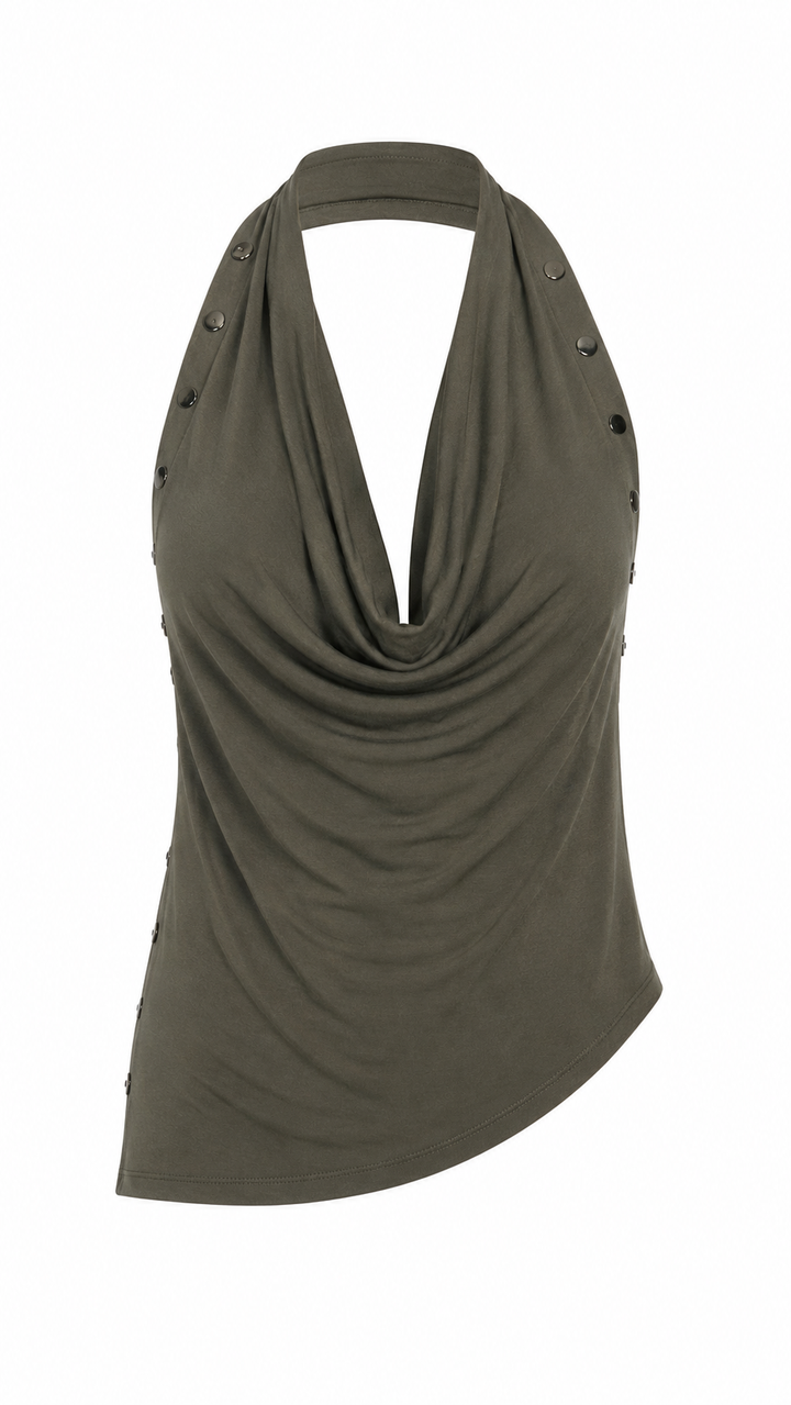 TOP OLIVE HALTER