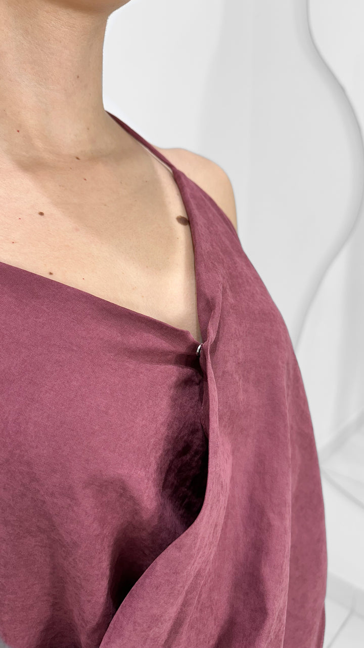 BLUSA HALTER ASIMETRICA PLUM