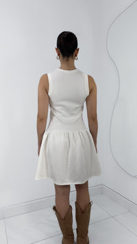 VESTIDO PEPLUM TIRANTE GRUESO BLANCO