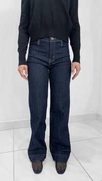 STRAIGHT DARK DENIM HIGH WAISTE JEANS