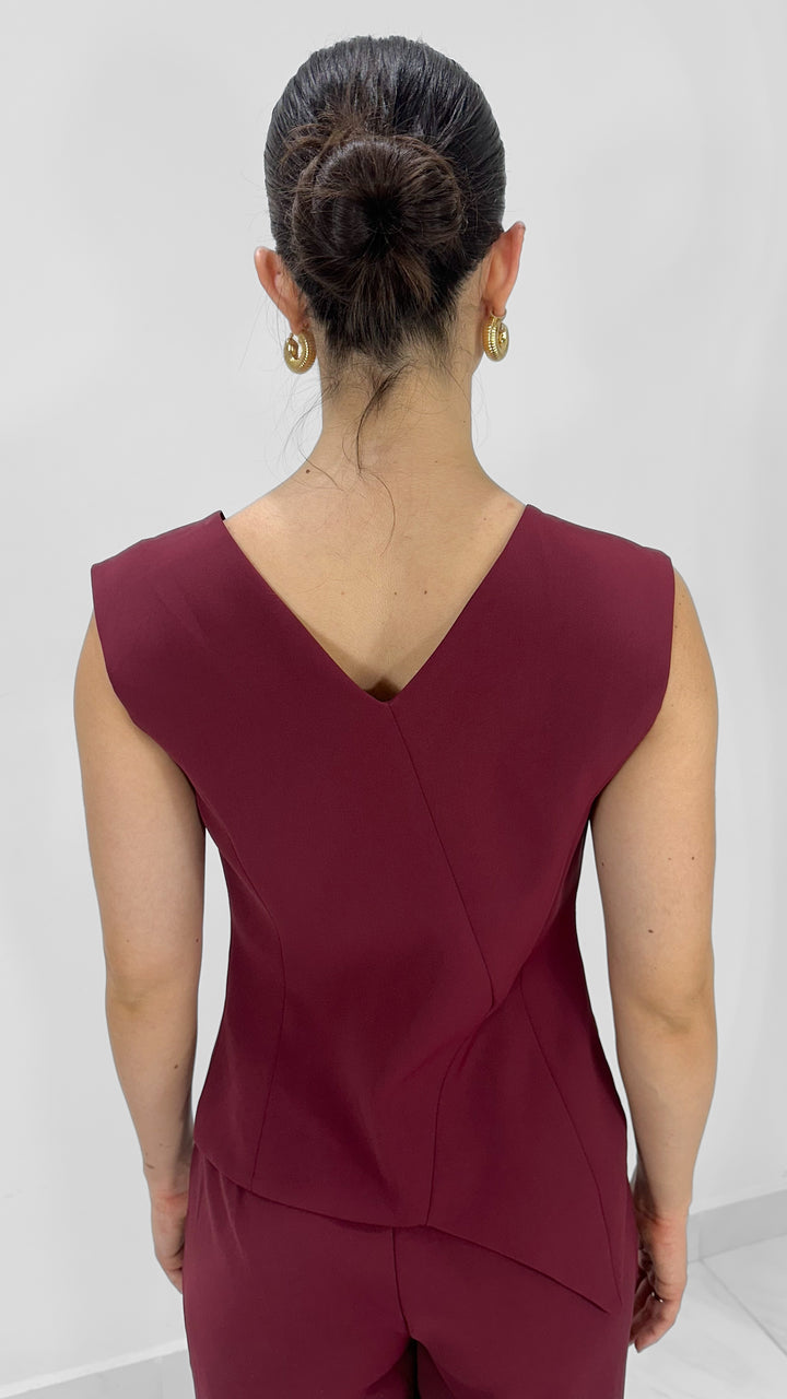 CHALECO VINO CRUZADO