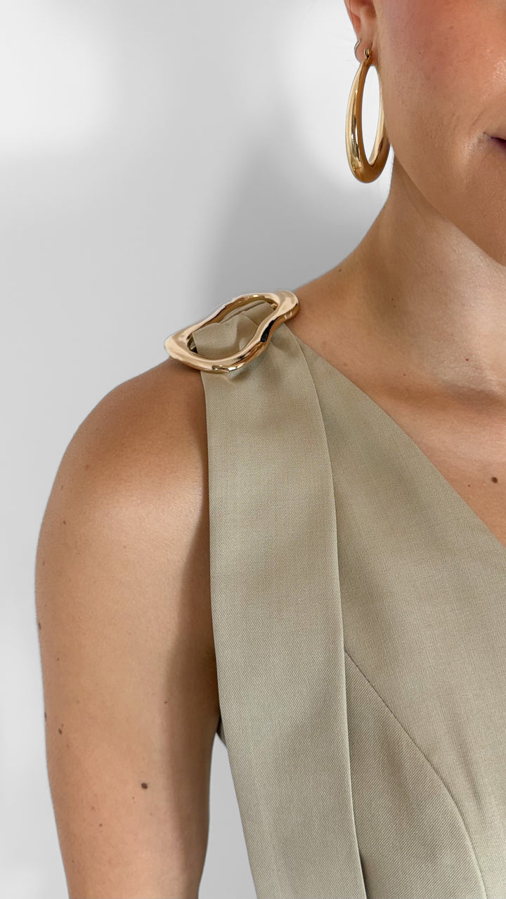 TOP FORMAL ESCOTE V KHAKI (SET)