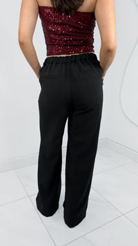 PANTALÓN TIRO ALTO FORMAL NEGRO WIDE LEG