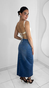 DENIM MAXIFALDA AZUL