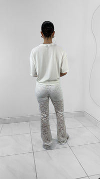 PANTALÓN TIRO ALTO ENCAJE BLANCO