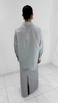 CONJUNTO CAMISA OVERSIZED & MAXI FALDA AZUL