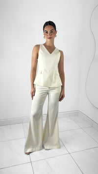 CHALECO CUELLO V BEIGE