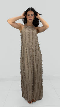 THE MOCHA DRESS - VESTIDO LARGO MOCHA CON EFECTO
