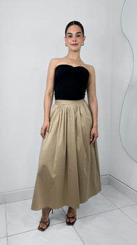 MAXI FALDA FRESH SUMMER LISA TIRO ALTO KHAKI