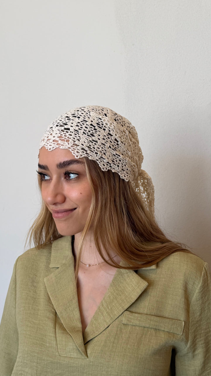 HEAD WRAP CROCHET IVORY