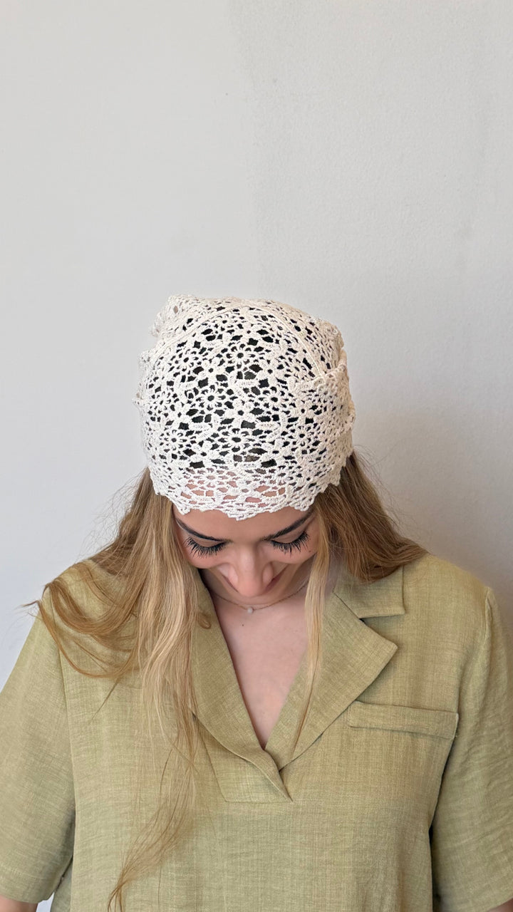 HEAD WRAP CROCHET IVORY