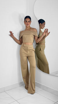 TOP CORTO OFF SHOULDER BEIGE