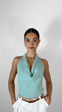 TOP TEJIDO HALTER MINT