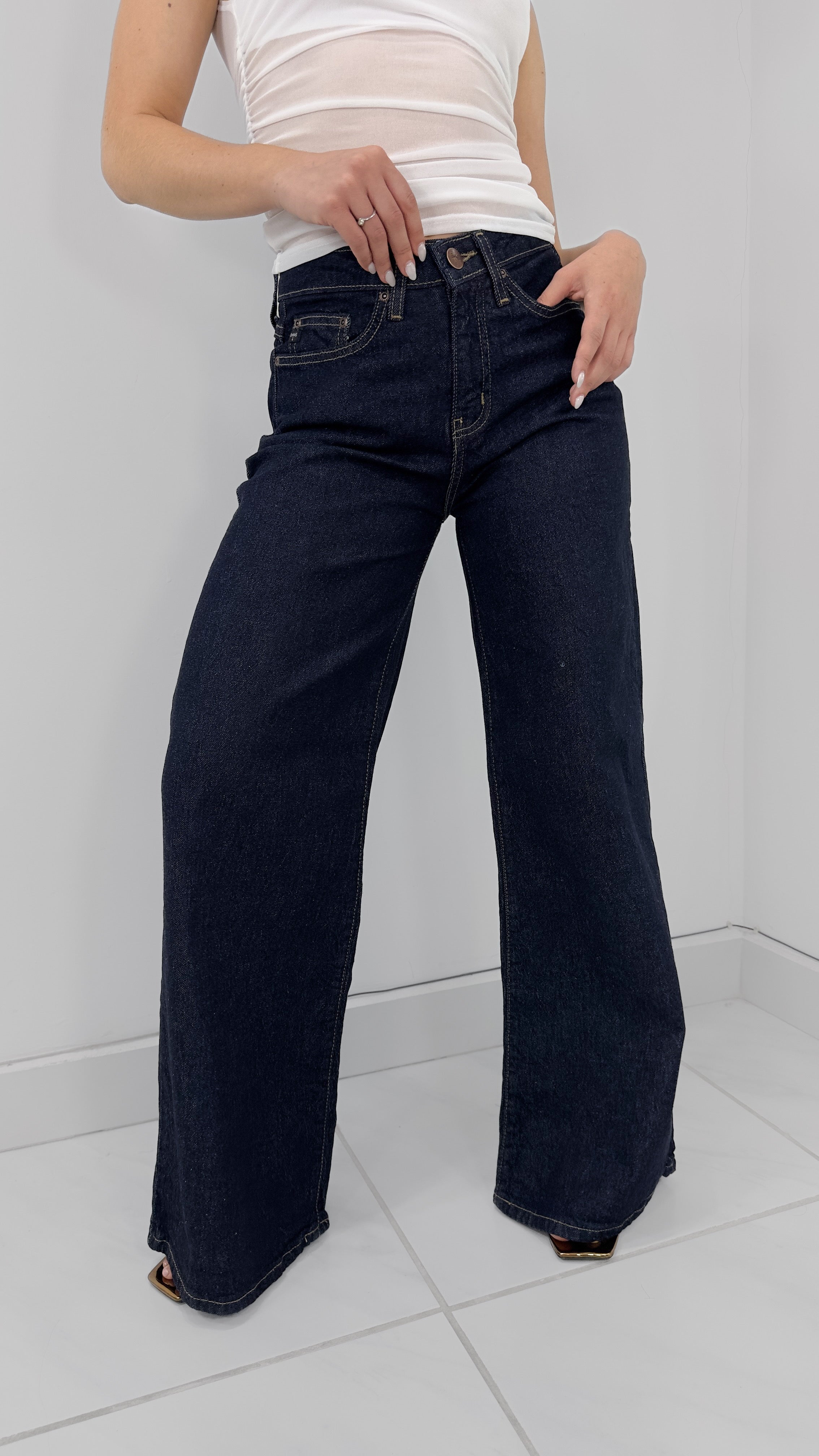 DENIM JEANS MEGA WIDE LEG DARK DENIM