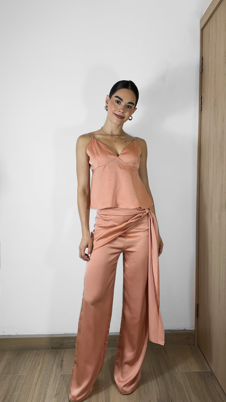 PANTALÓN SATIN CORAL (SET)