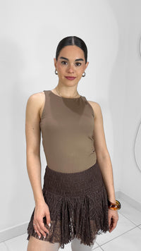 BODYSUIT HALTER MOCHA