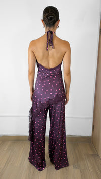 JUMPSUIT SATÍN MORADO POLKADOT