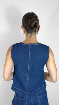 TOP DENIM SIN MANGAS (SET)