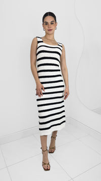 MAXI VESTIDO RAYADO WHITE & BLACK