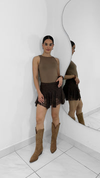 BODYSUIT HALTER MOCHA