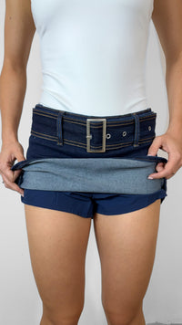 SKORT CON CINTO DARK DENIM