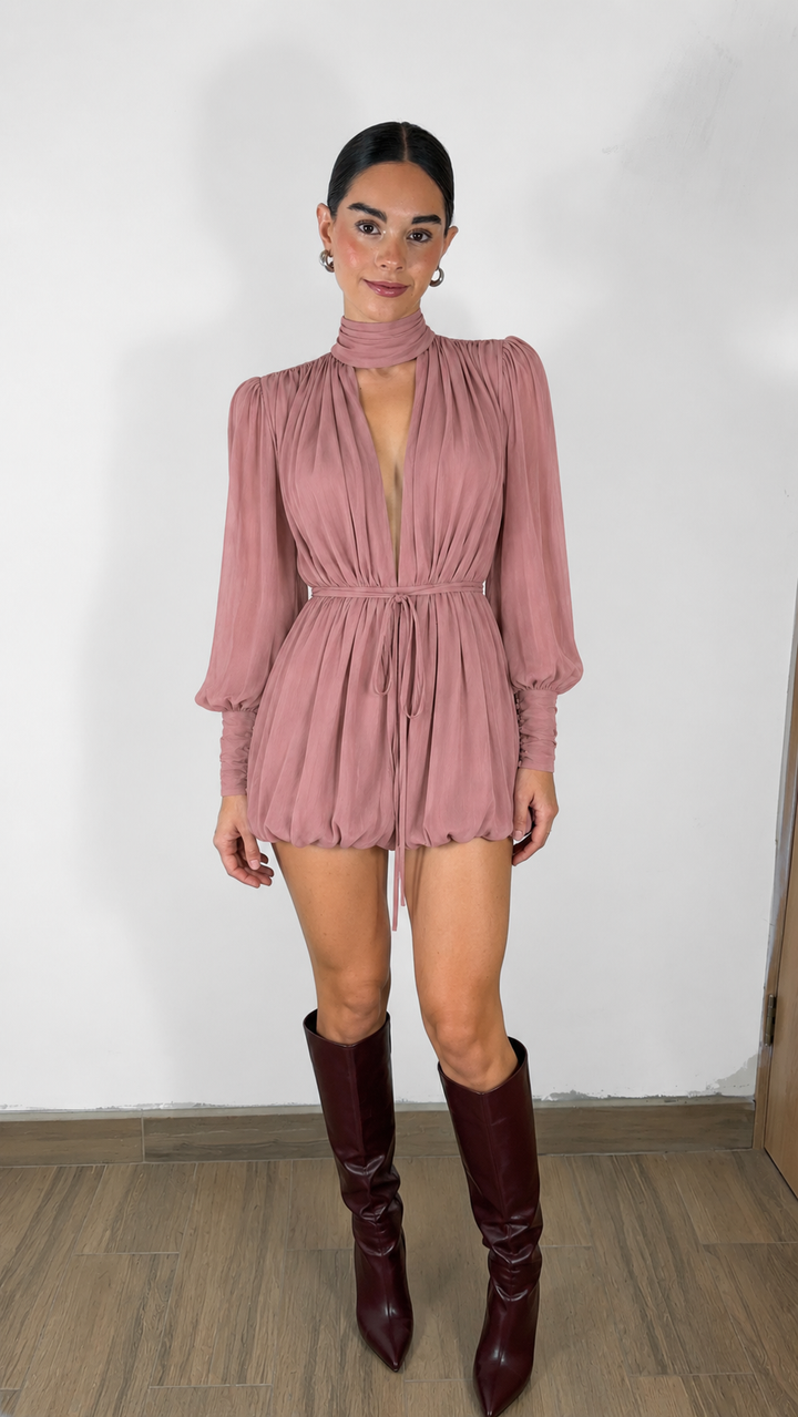 ROMPER DE CHIFFON ROSA PALO