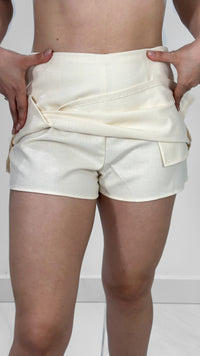FALDA SHORT LOW WAIST CREMA