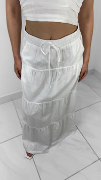 MAXI FALDA DE LINO BLANCA