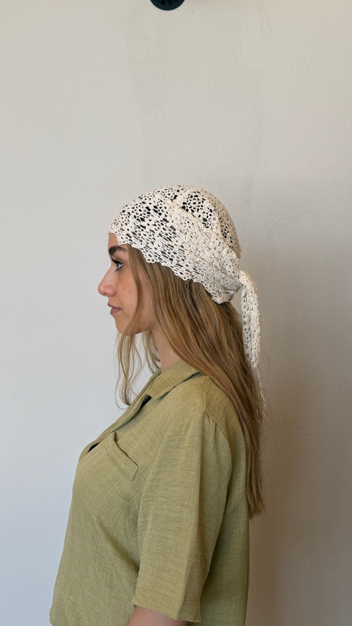 HEAD WRAP CROCHET IVORY