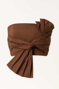 TOP STRAPLESS CRUZADO CAFÉ