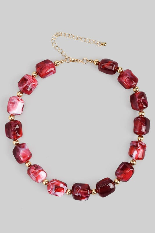 COLLAR MÁRMOL CHERRY/RED